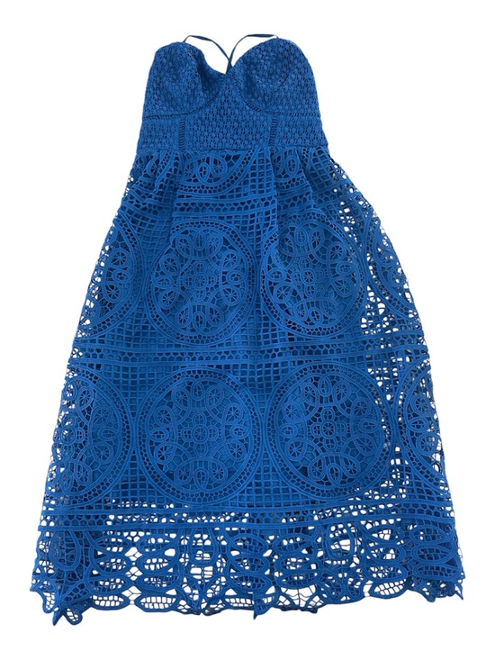 Lulus Dresses & Skirts - Lulu's Cobalt Blue Crochet Midi Dress